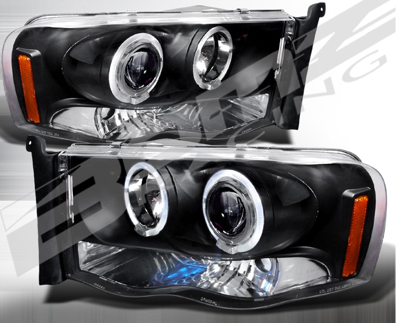 Spec-D Black LED Halogen Projector Headlights 02-05 Dodge Ram Spec-D Black LED Halogen Projector Headlights 02-05 Dodge Ram